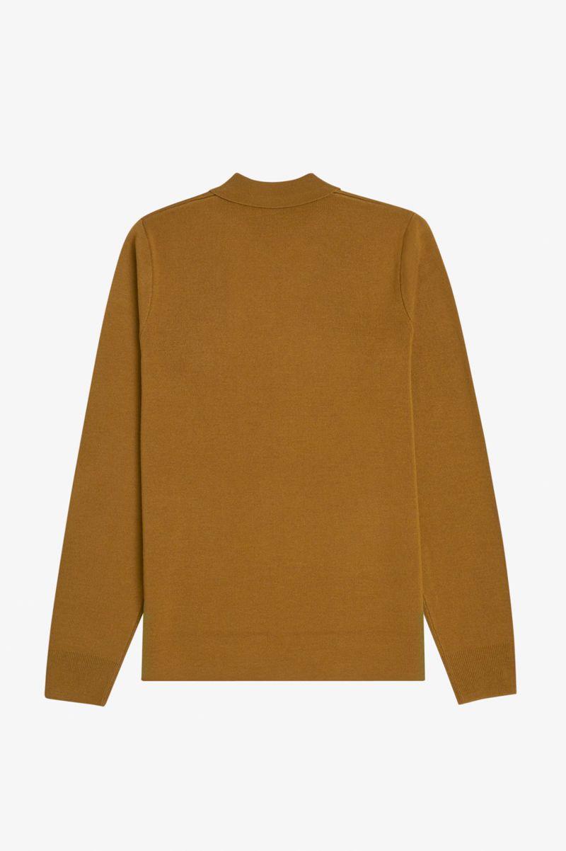 Camel Fred Perry Zip Through Cardigan Men's Knitwear | PH 1328FDNM